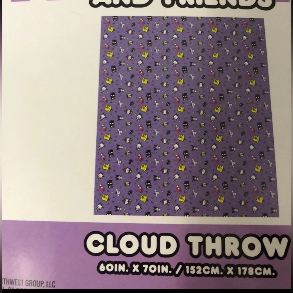 Hello Kitty Purple Halloween Blanket NEW Throw Kuromi Pompompurin
